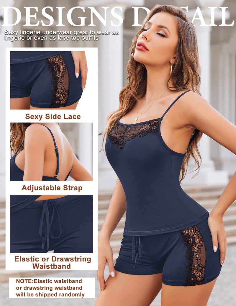 Avidlove Women Sleepwear Lace Pajamas Set Shorts Nightwear Camisole Short Sets - Image 2